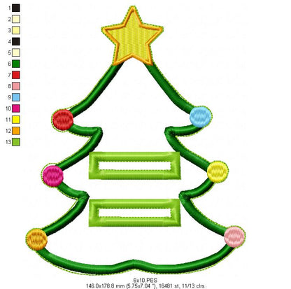 Christmas Tree Cutlery Holder - ITH Project -  Machine Embroidery Design