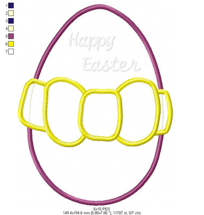 Easter Egg - Applique - Machine Embroidery Design