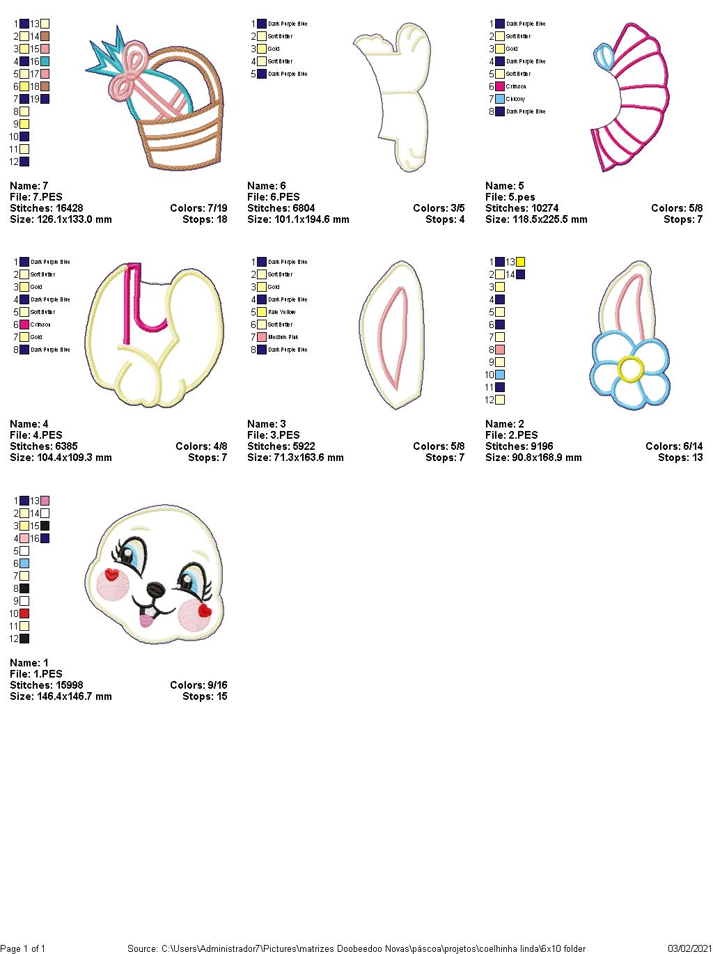 Easter Bunny Boy and Girl Vase Ornaments - ITH Project - Machine Embroidery Design