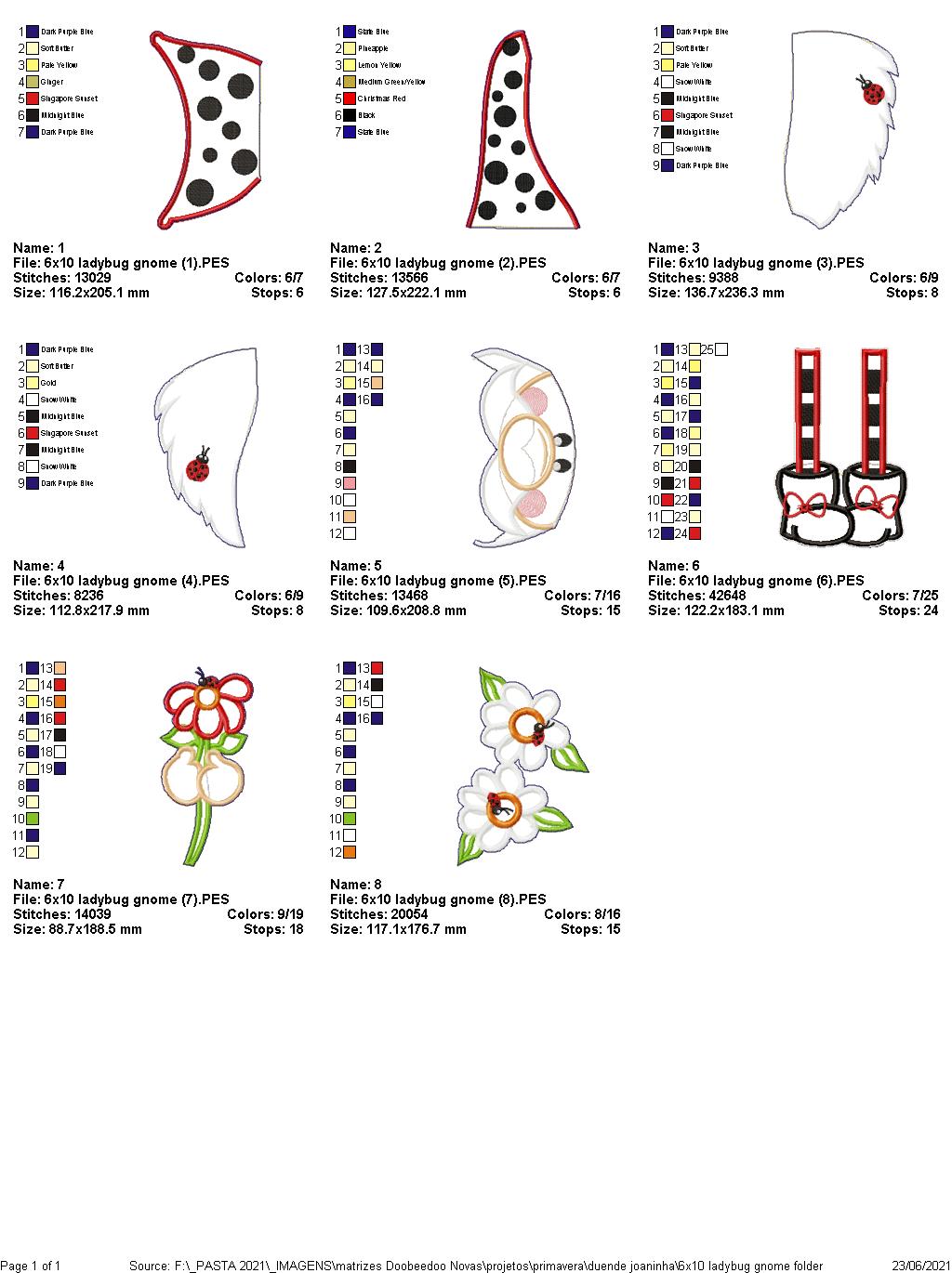 Ladybug Gnome Ornament - ITH Project - Machine Embroidery Design
