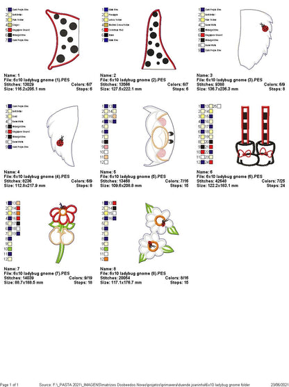 Ladybug Gnome Ornament - ITH Project - Machine Embroidery Design