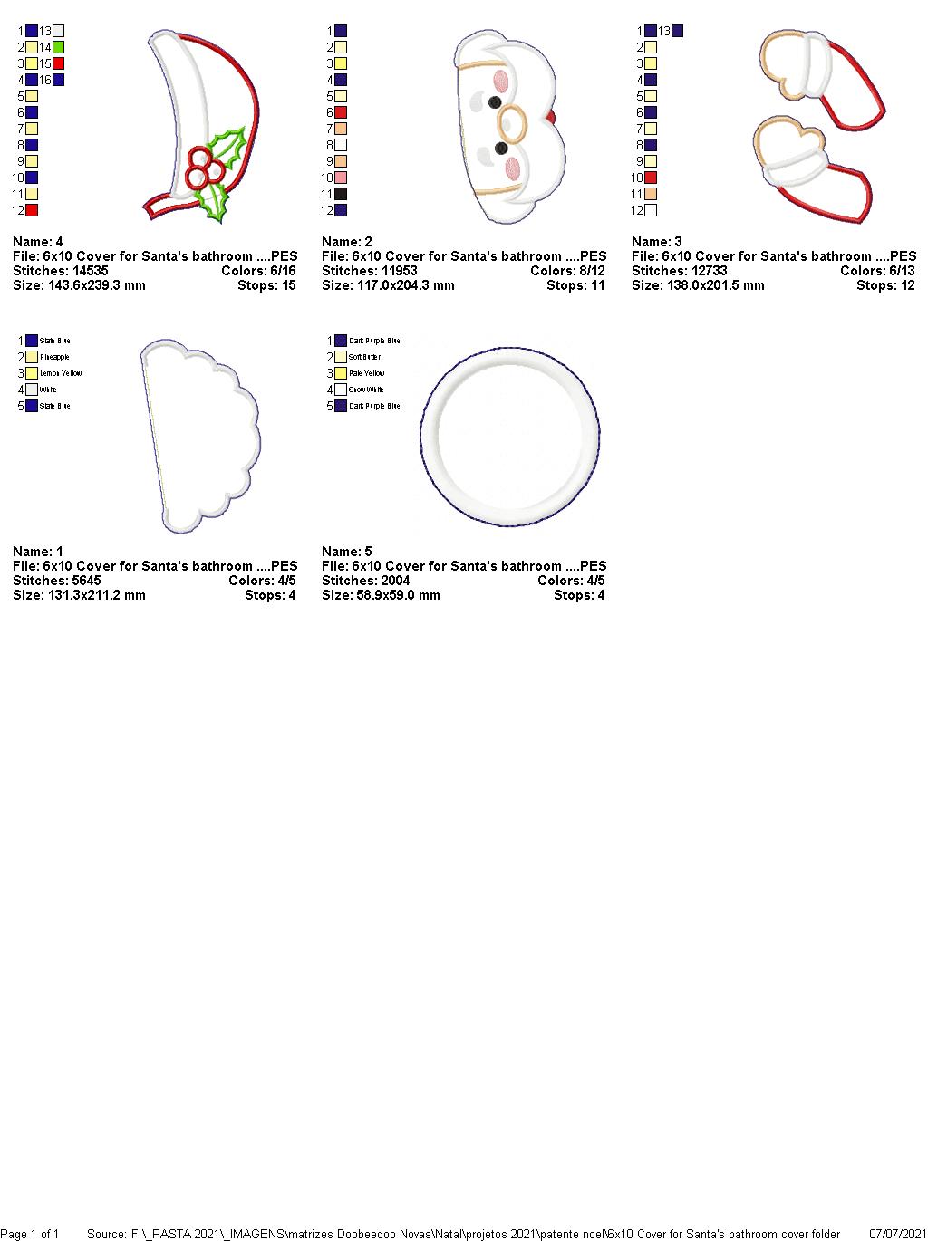 Santa Claus Toilet Case - ITH Project - Machine Embroidery Design
