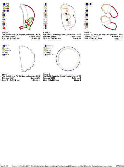 Santa Claus Toilet Case - ITH Project - Machine Embroidery Design