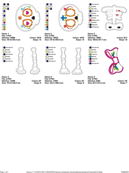 Halloween Skull - ITH Project - Machine Embroidery Design