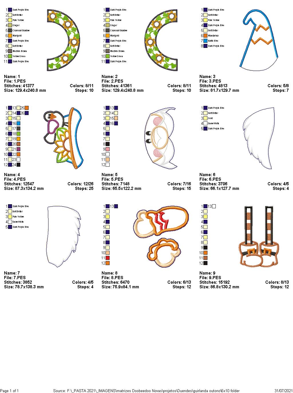 Sunflowers Wreath Gnome - ITH Project - Machine Embroidery Design