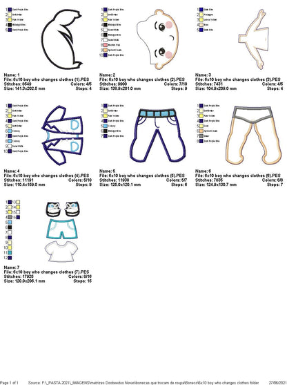 Cute Boy and Girl with Clothes for Changes - ITH Project - Machine Embroidery Design