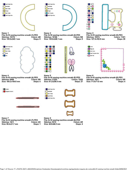 Sewing Garland - ITH Project - Machine Embroidery Design