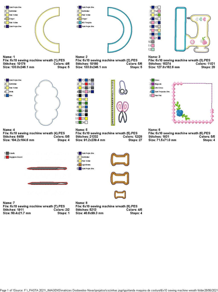 Sewing Garland - ITH Project - Machine Embroidery Design
