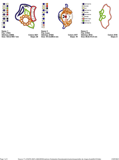 Cute Scarecrow Ornament - ITH Project - Machine Embroidery Design