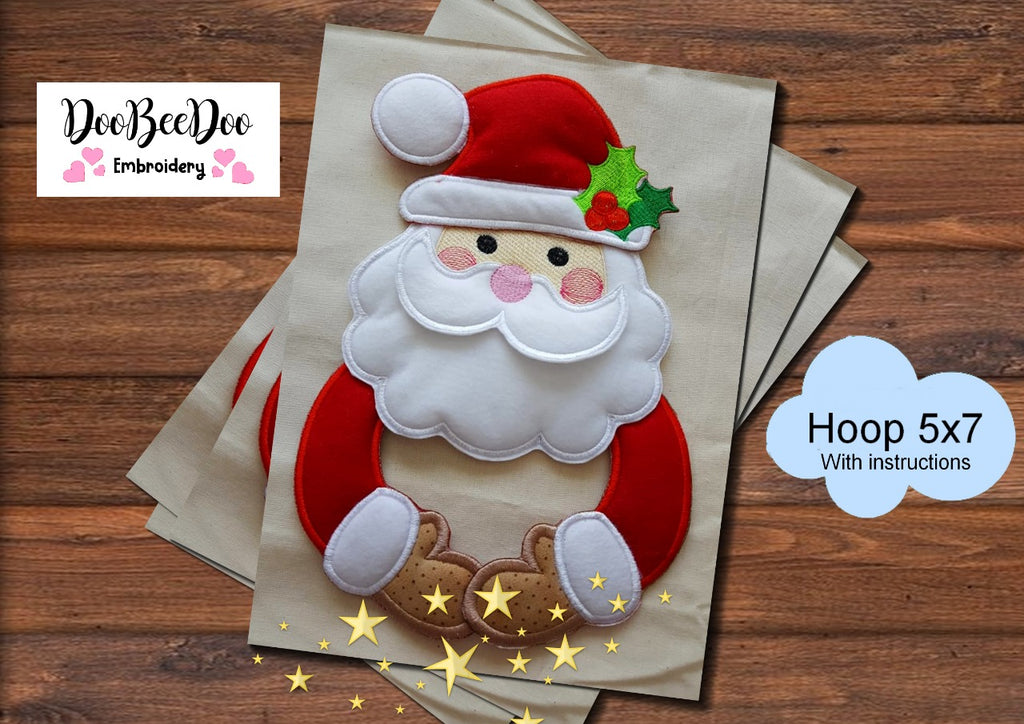 Dish Cloth Handle Santa Claus - ITH Project - Machine Embroidery Design