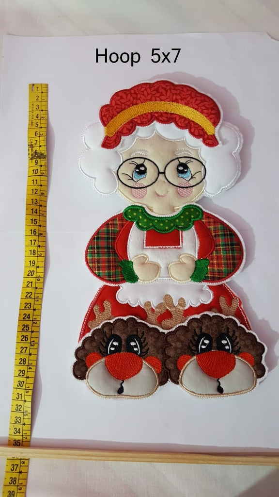 Mrs. Claus Door Ornament - ITH Project - Machine Embroidery Design