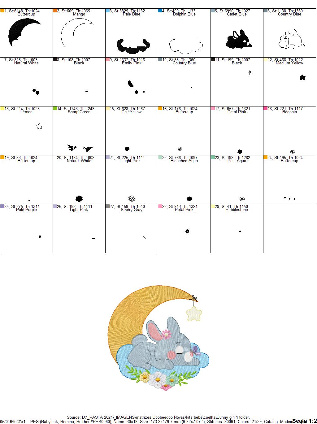 Baby Bunny Smile With Star Ballon - Set of 3 Designs - Rippled-Machine Embroidery Design