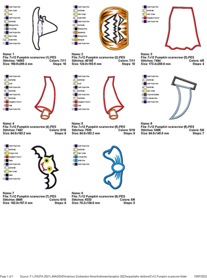 Pumpkin Scarecrow - ITH Project - Machine Embroidery Design