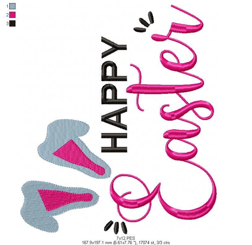 Happy Easter - Fill Stitch