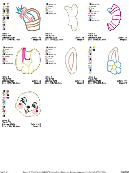 Easter Bunny Boy and Girl Vase Ornaments - ITH Project - Machine Embroidery Design