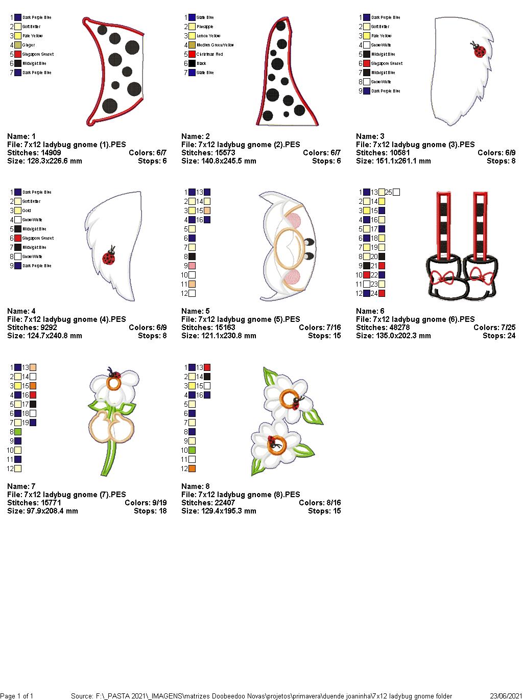 Ladybug Gnome Ornament - ITH Project - Machine Embroidery Design