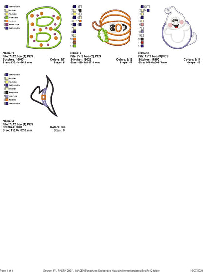 Boo Halloween Ornament - ITH Project - Machine Embroidery Design