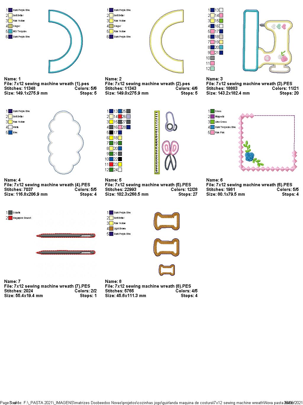 Sewing Garland - ITH Project - Machine Embroidery Design