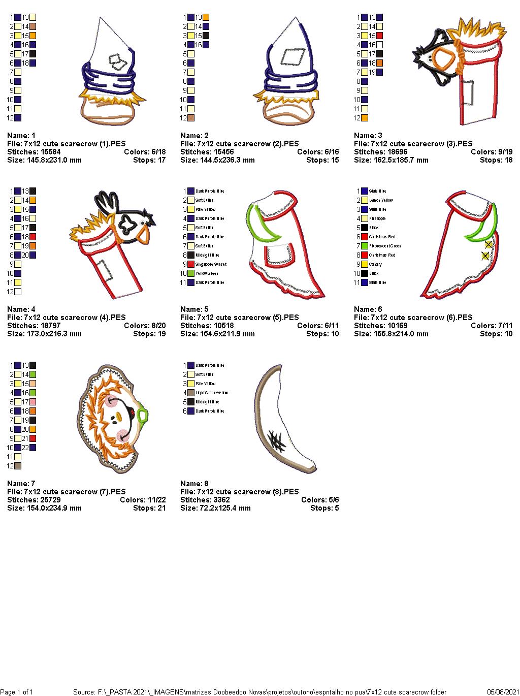 Cute Scarecrow Ornament - ITH Project - Machine Embroidery Design