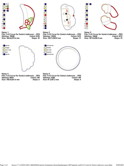 Santa Claus Toilet Case - ITH Project - Machine Embroidery Design