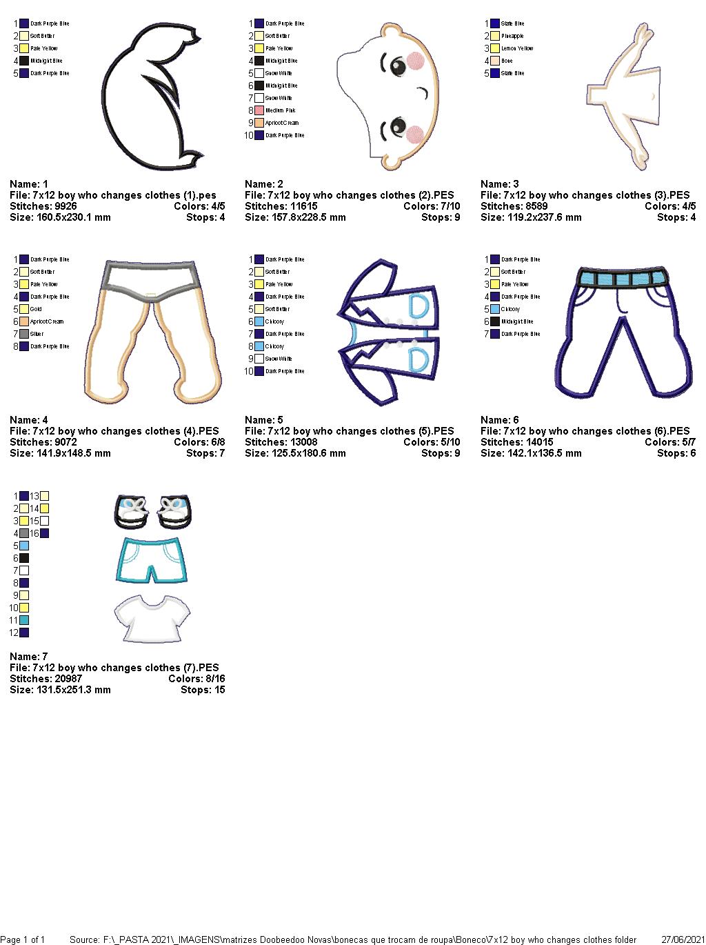 Boy with Clothes for Changes - ITH Project - Machine Embroidery Design