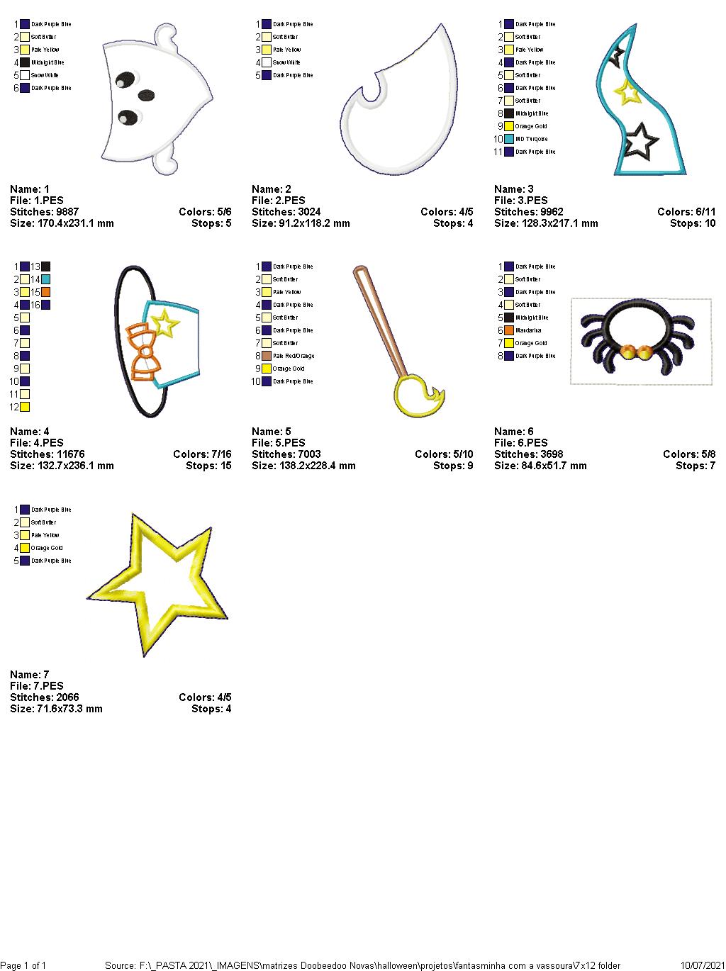 Little Ghost with Broom Ornament - ITH Project - Machine Embroidery Design