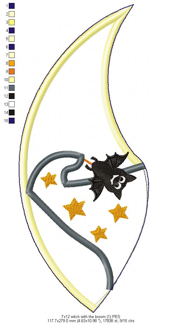 Halloween Witch Ornament - ITH Project - Machine Embroidery Design