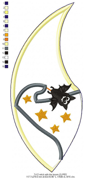 Halloween Witch Ornament - ITH Project - Machine Embroidery Design