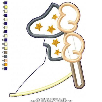 Halloween Witch Ornament - ITH Project - Machine Embroidery Design