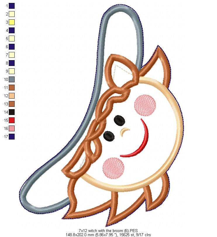 Halloween Witch Ornament - ITH Project - Machine Embroidery Design