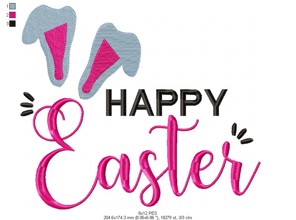 Happy Easter - Fill Stitch