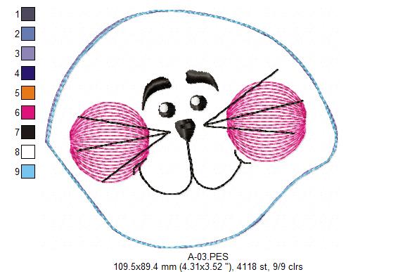 Cute Gardener Bunny Ornament - ITH Project - Machine Embroidery Design