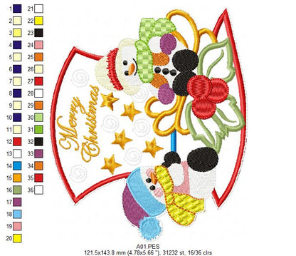 Santa Claus Big Hat Door Ornament - ITH Project - Machine Embroidery Design