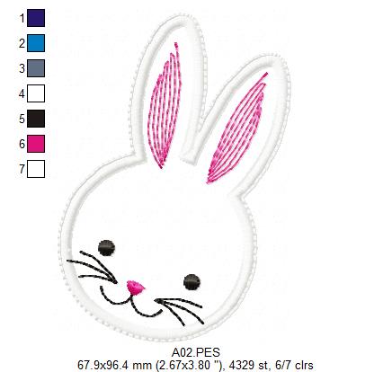 Cute Bunny on the Moon Door Ornament - ITH Project - Machine Embroidery Design