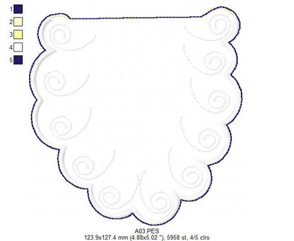 Santa Claus Big Hat Door Ornament - ITH Project - Machine Embroidery Design