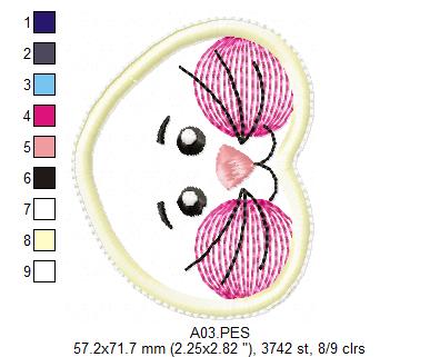 Cute Bunny Door Knobs Hanger - ITH Project - Machine Embroidery Design