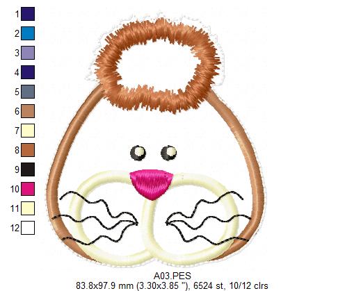 Cute Bunny with Carrot Door Ornament - ITH Project - Machine Embroidery Design