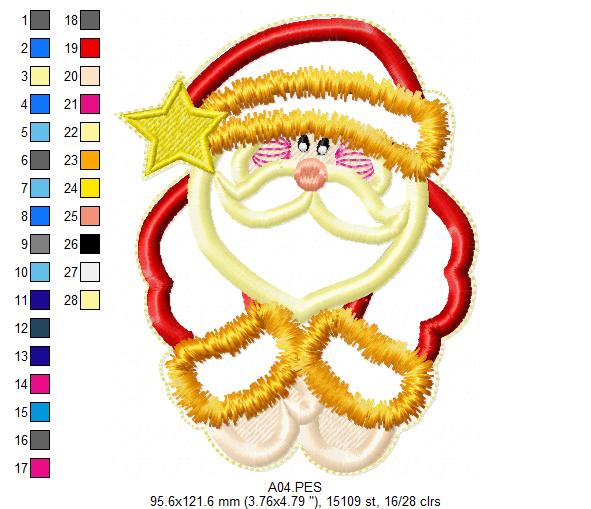 Santa Claus Wreath - ITH Project - Machine Embroidery Design