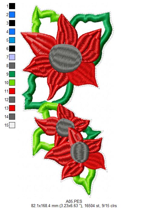 Christmas Flowers Gnome Ornament - ITH Project - Machine Embroidery Design