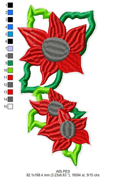 Christmas Flowers Gnome Ornament - ITH Project - Machine Embroidery Design