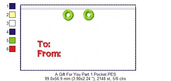 Money Gift Card A Gift For You - ITH Project - Machine Embroidery Design