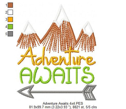 Adventure Awaits 🌍 – Fill Stitch – Machine Embroidery Design