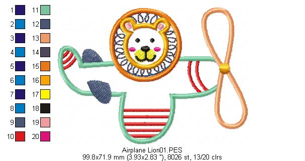 Lion and Airplane - Applique