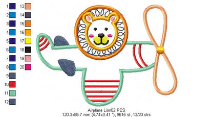 Lion and Airplane - Applique