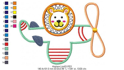 Lion and Airplane - Applique