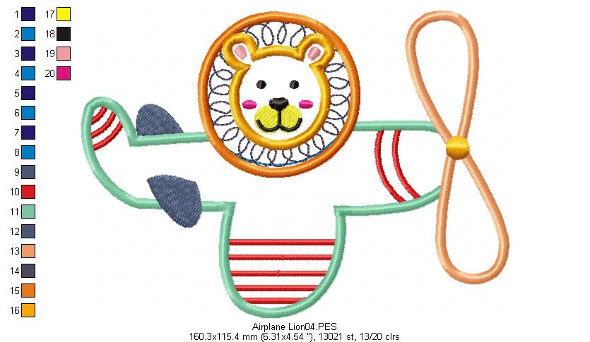 Lion and Airplane - Applique