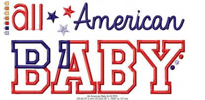 All American Family Set – Appliqué – Machine Embroidery Design
