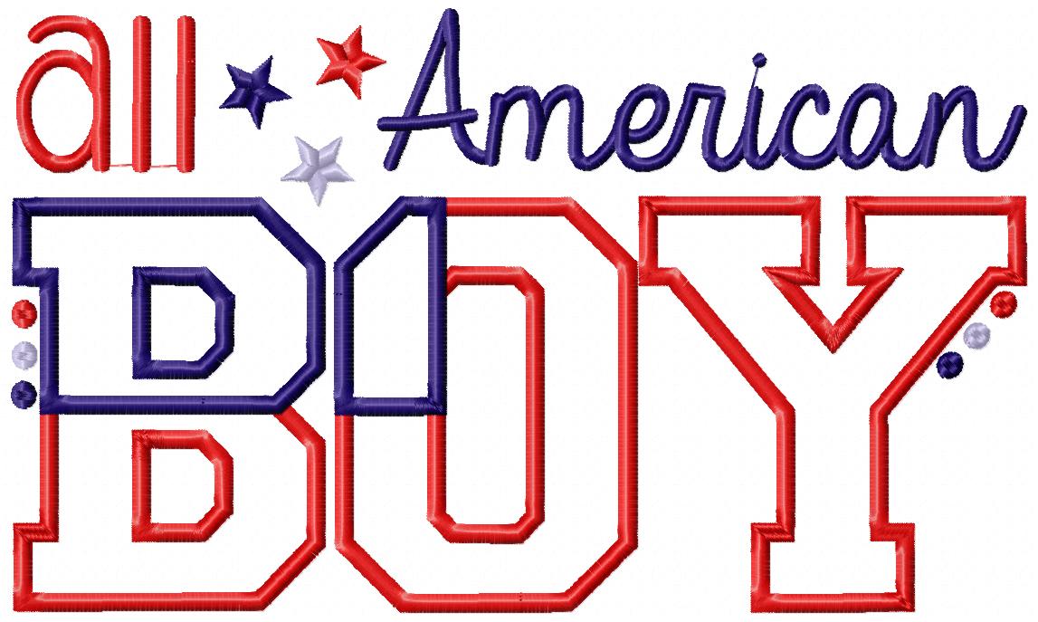 All American Boy - Appliqué – Machine Embroidery Design