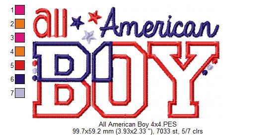 All American Family Set – Appliqué – Machine Embroidery Design