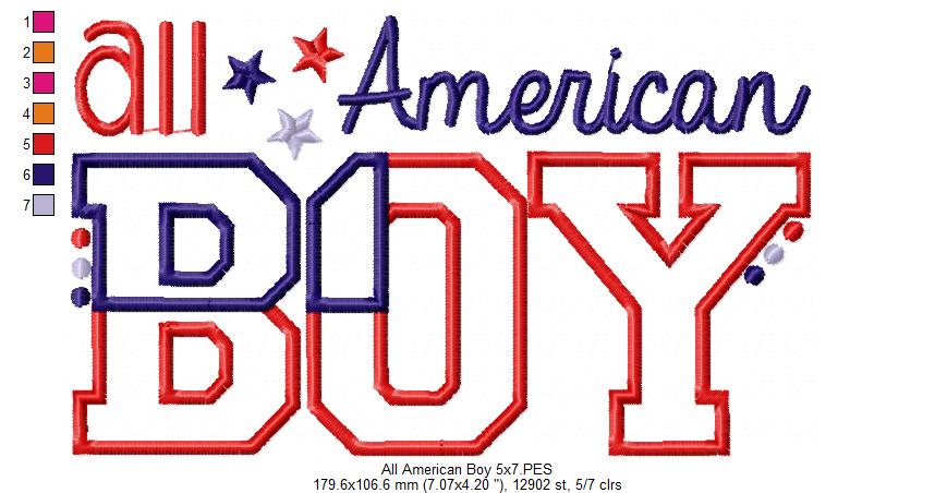 All American Boy and Girl - Set of 2 designs - Applique